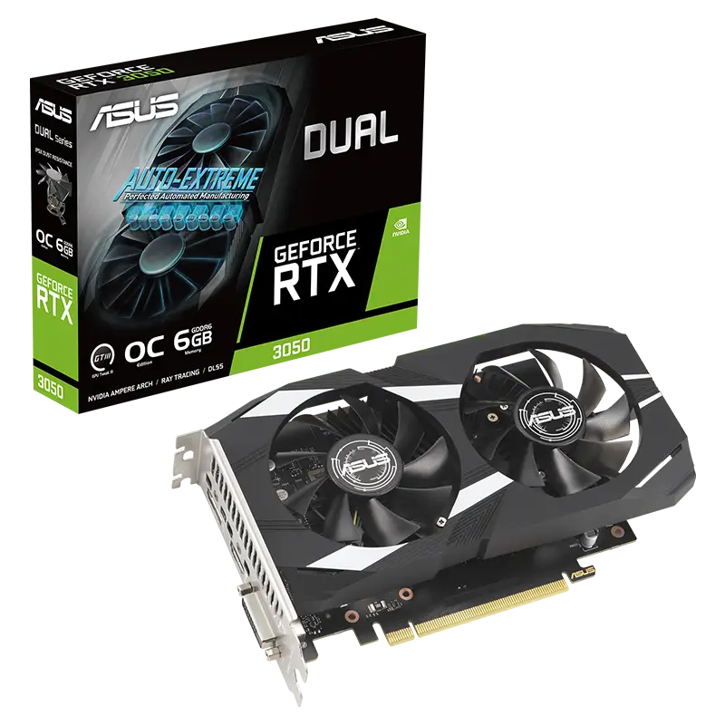 Graphics Card ASUS GeForce RTX 3050 OC Edition Dual 6GB